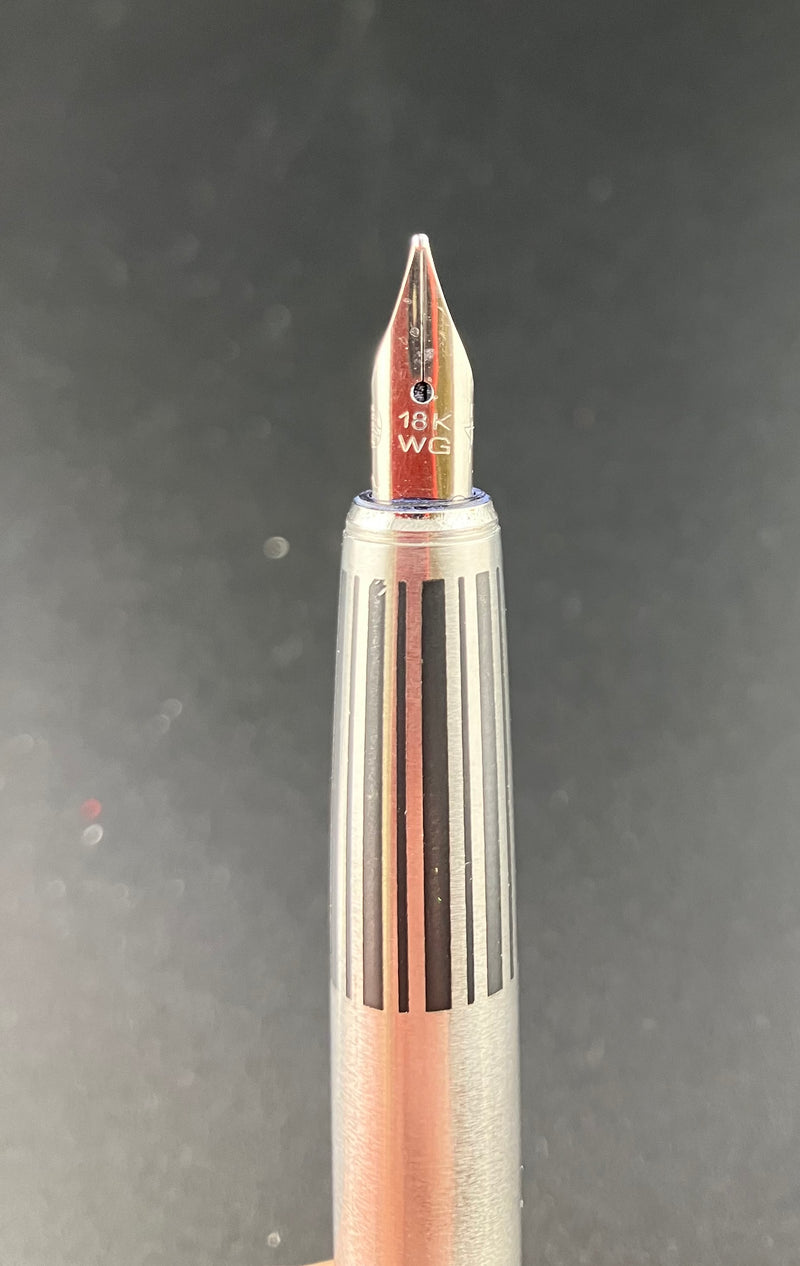 Sailor WG Pocket Fountain Pen 18k White Gold Semi Stripe 
