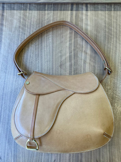 Somes Dressage DR-02 Tan Leather Shoulder Saddle Bag