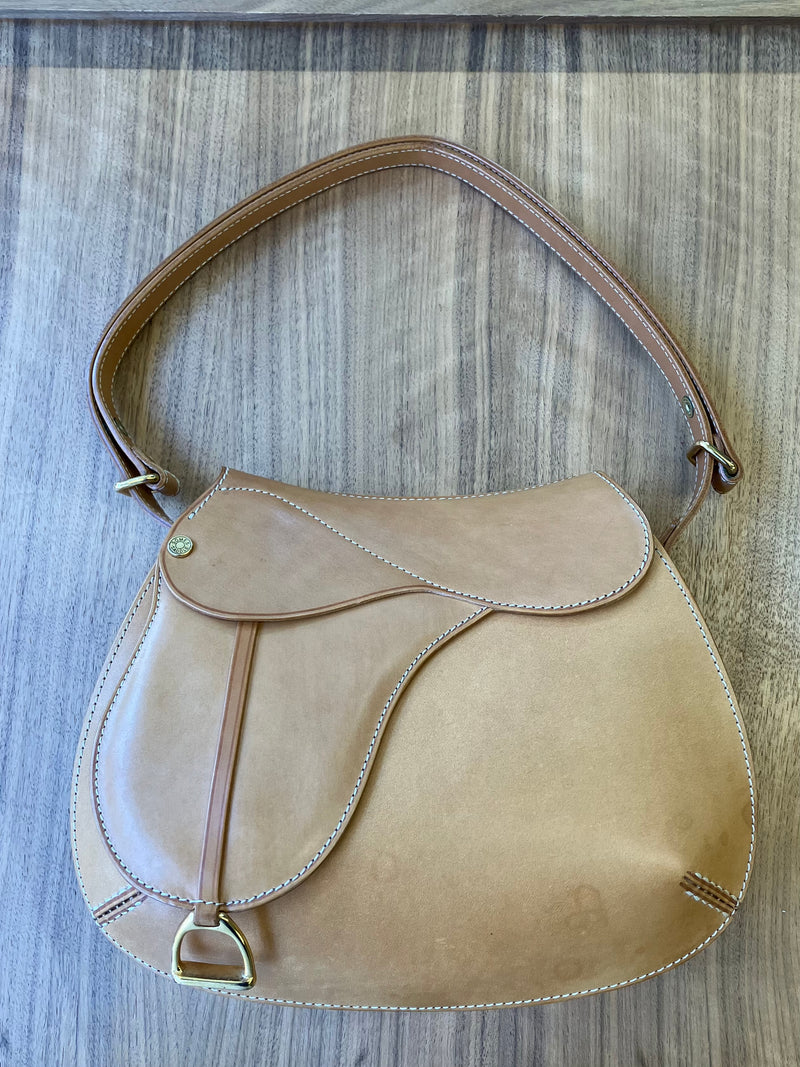 Somes Dressage DR-02 Tan Leather Shoulder Saddle Bag