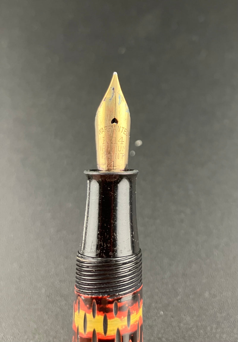 Warranted Kamakura-Bori Eyedropper Fountain Pen 14K Gold Fine Nib