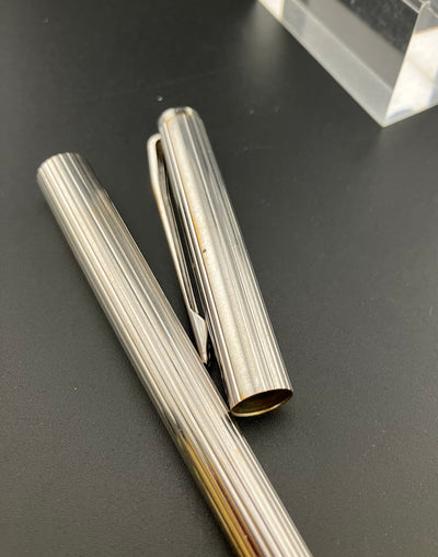 Montblanc Noblesse Silver Pinstripe First Gen Fountain Pen Body and Cap ONLY