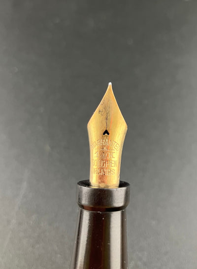 New Clip Hard Rubber Japanese Eyedropper Fountain Pen 14K Gold Fine Nib Flex Parts or Repair