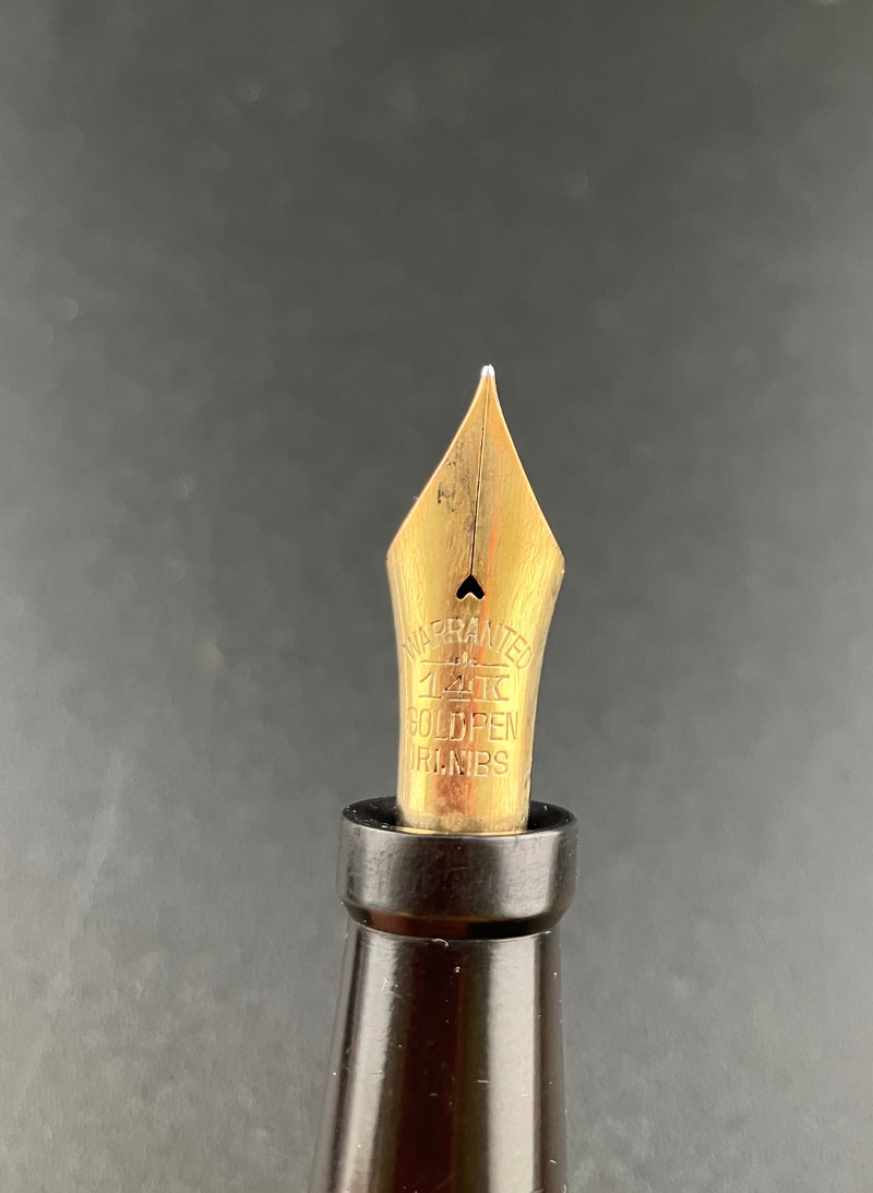 New Clip Hard Rubber Japanese Eyedropper Fountain Pen 14K Gold Fine Nib Flex Parts or Repair