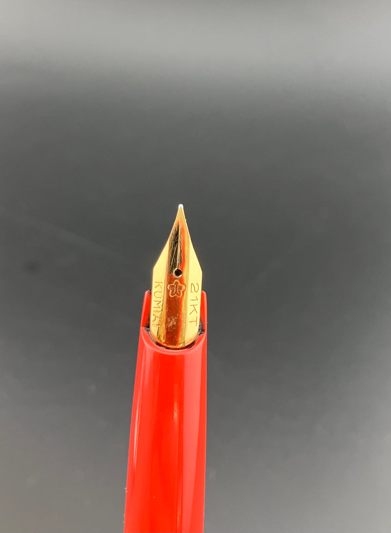 Kumiai Silver Foil Pocket Fountain Pen 21K Gold Fine Nib