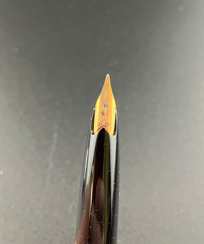 Platinum Black Resin 18K NOS Pocket Fountain Pen 18K Gold Soft-Fine Nib