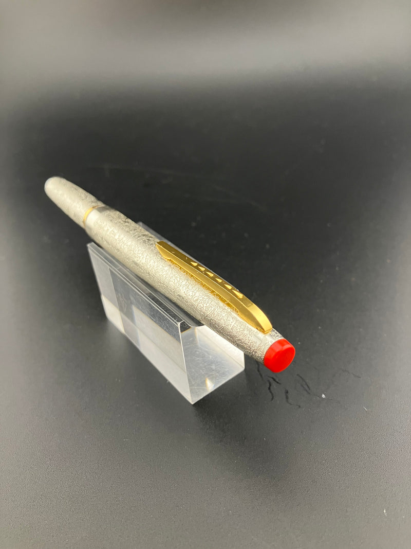 Kumiai Silver Foil Pocket Fountain Pen 21K Gold Fine Nib