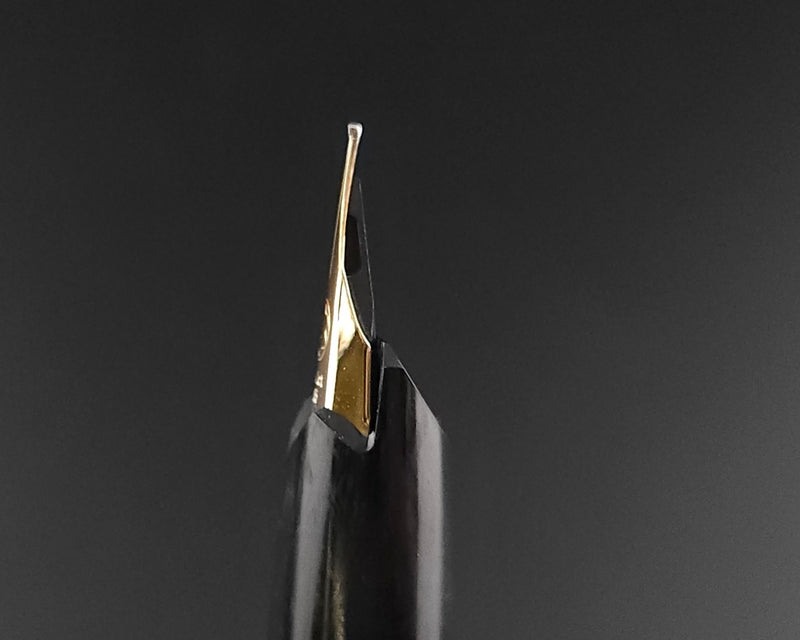 Montblanc Classic 221P Black Fountain Pen 14K Gold, Fine Nib