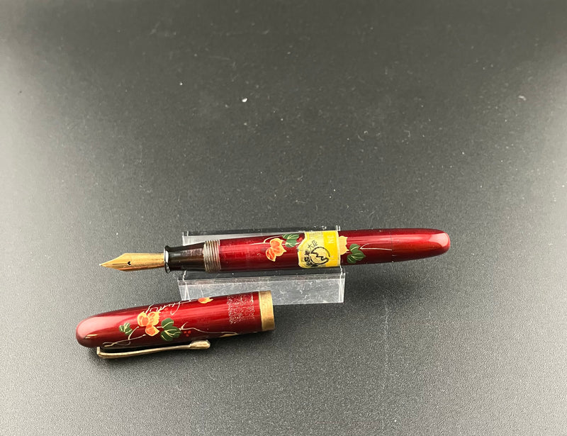 Warranted Maki-e Japanese Eyedropper Fountain Pen 14K Gold Fine Nib Parts or Repair