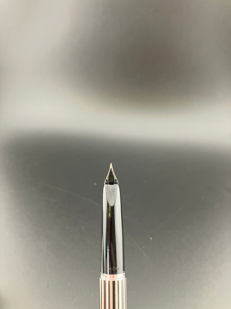 Sailor Custom Stripe Fountain Pen 18K White Gold Fine Nib NOS