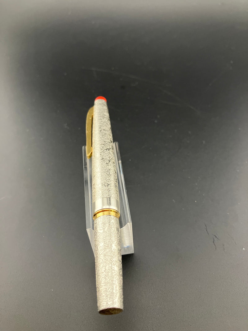 Kumiai Silver Foil Pocket Fountain Pen 21K Gold Fine Nib