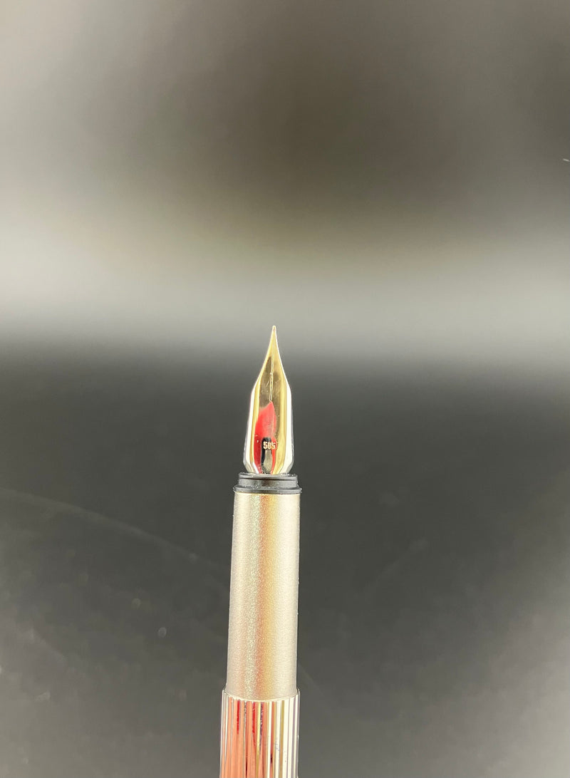 Montblanc Noblesse Fountain Pen 1st Gen 14K Extra Fine EF Nib Silver Pinstripe