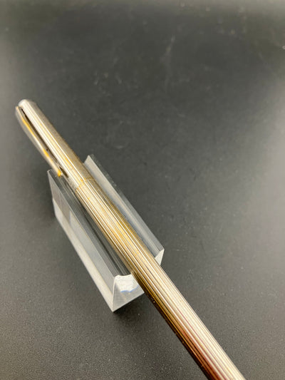 Montblanc Noblesse Fountain Pen 14K Gold Fine Nib 1st Gen Silver Pinstripe