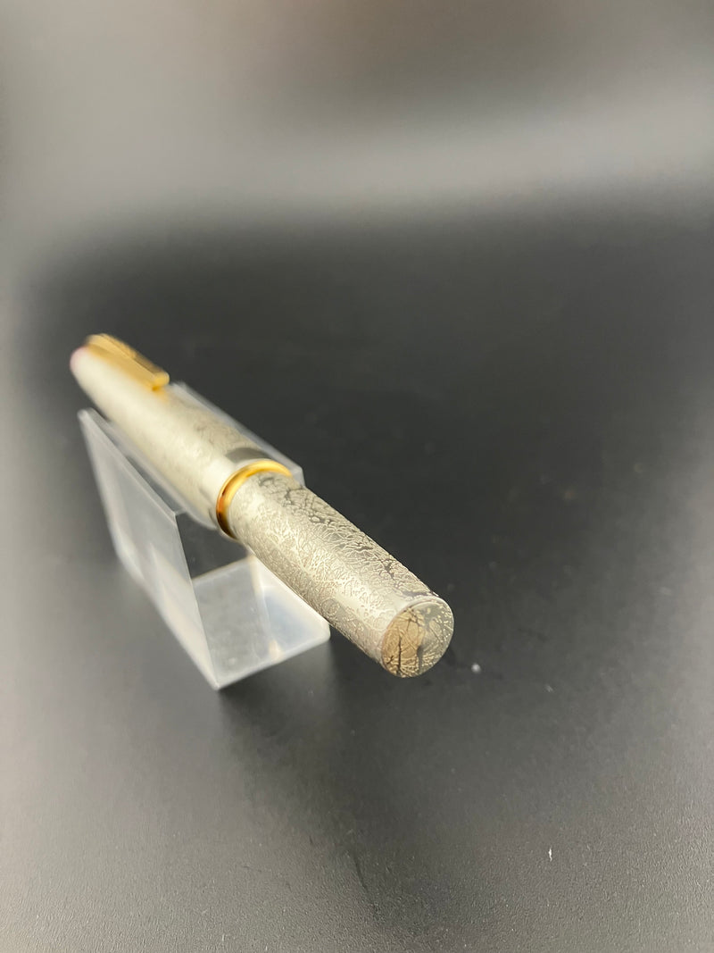 Kumiai Silver Foil Pocket Fountain Pen 21K Gold Fine Nib