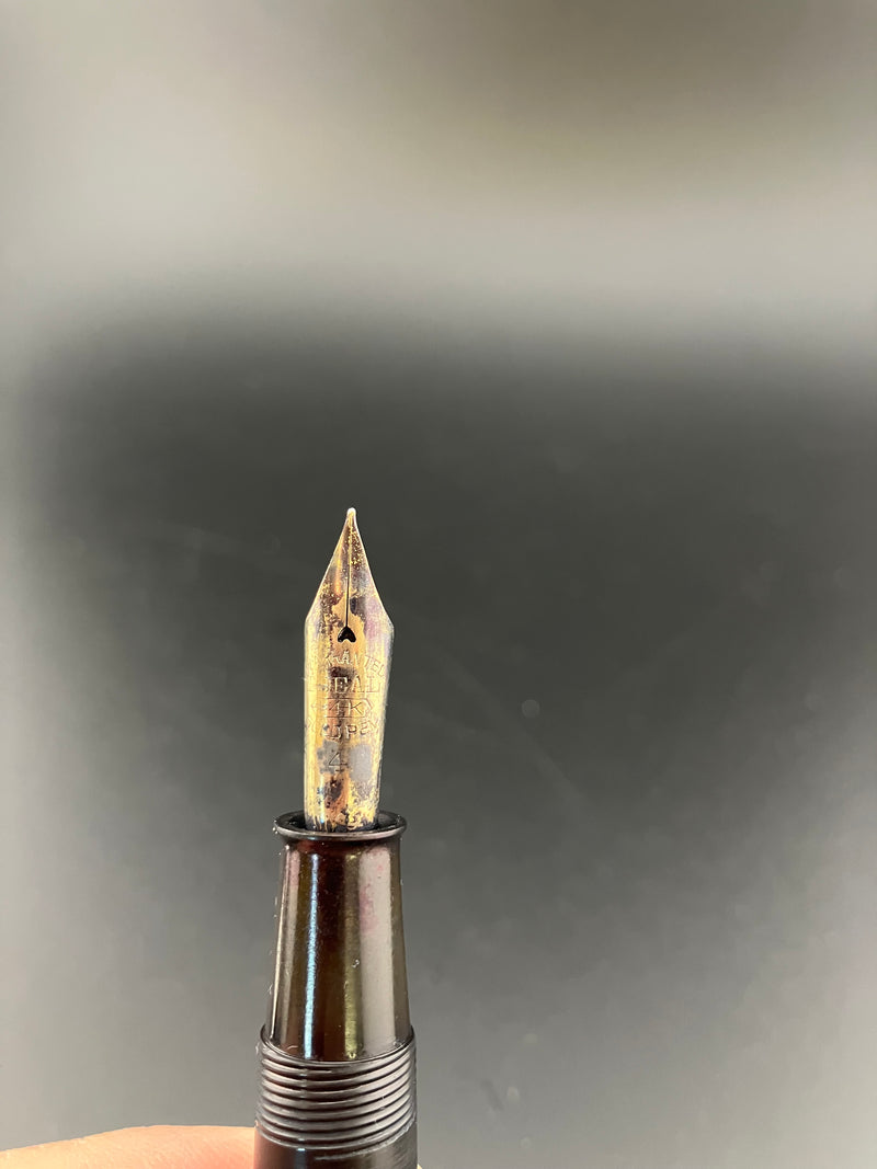 Ban-ei Ideal GK Ebonite Eyedropper Fountain Pen Fine Nib 1951