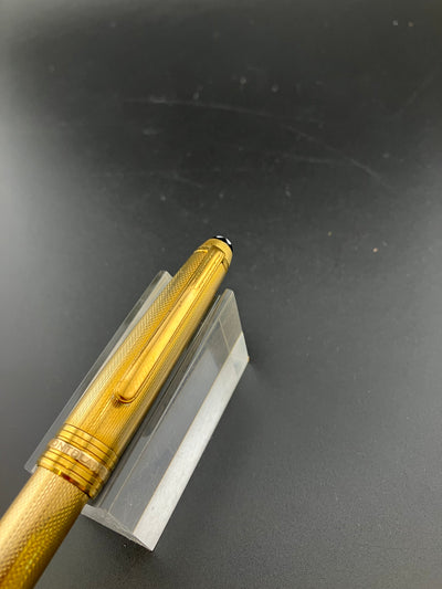 Montblanc No. 1444 Solitaire Barleycorn Gold Plated Fountain Pen 18K Gold Fine Nib