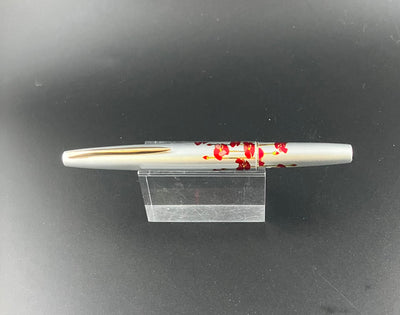 Pilot Pocket Fountain Pen 14K Gold Fine Nib Red Flowers