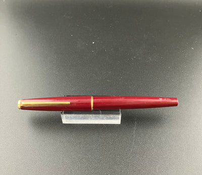 Montblanc 221 Burgundy Cartridge/Converter Fountain Pen 14K Gold Fine Nib Parts or Repair