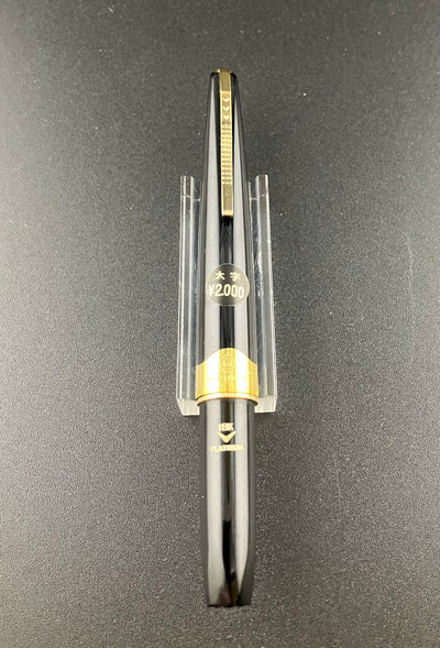 Platinum Black Resin 18K NOS Pocket Fountain Pen 18K Gold Broad Nib