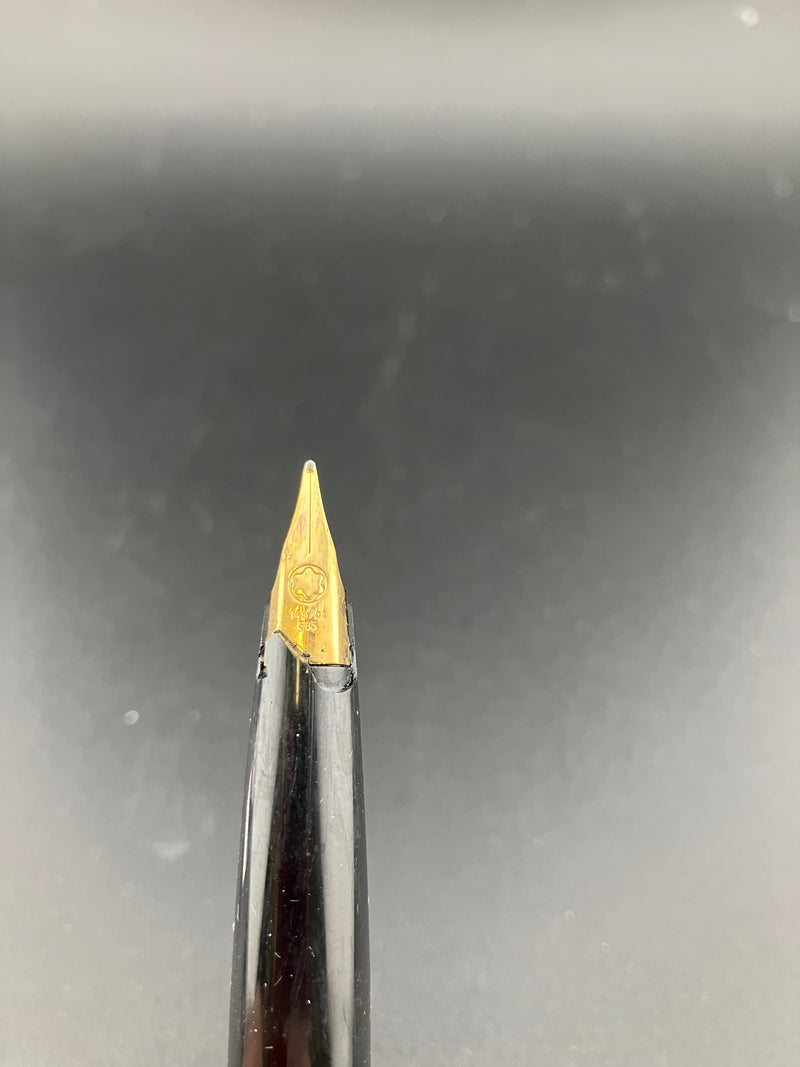 Montblanc Classic 221P Fountain Pen 14K Fine Nib Black No Cap Parts or Repair