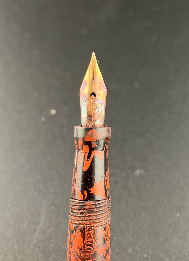 OTA Hard Rubber Japanese Eyedropper Fountain Pen 14K Gold Fine Nib