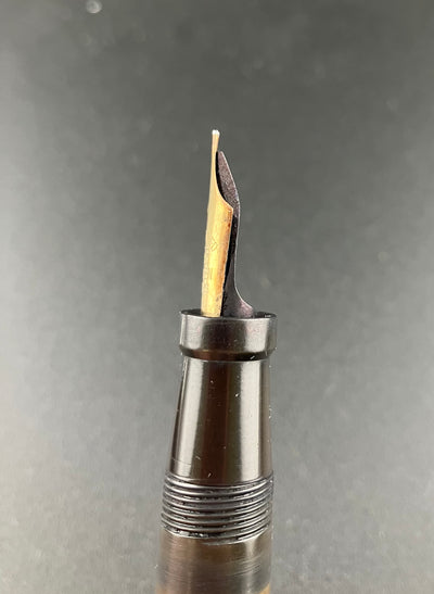 New Clip Hard Rubber Japanese Eyedropper Fountain Pen 14K Gold Fine Nib Flex Parts or Repair