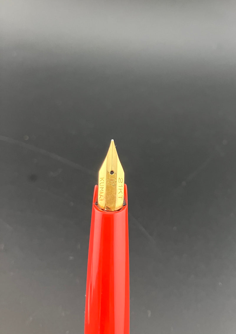 Kumiai Silver Foil Pocket Fountain Pen 21K Gold Fine Nib
