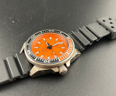 Seiko SBDA005 7S25-00D0 Automatic Dive Watch Orange Titanium Samurai Scuba 200M