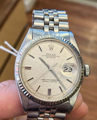 Rolex Datejust Ref. 1601 Silver Mosaic Dial Men's Automatic Watch