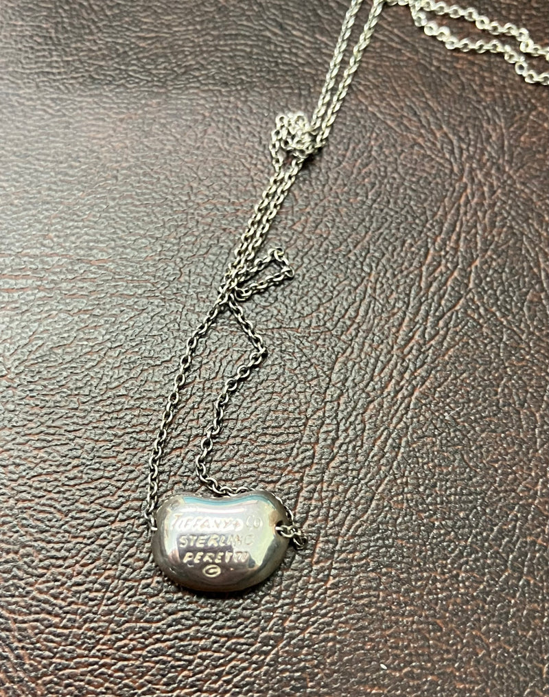Tiffany Sterling Silver Necklace Peretti Large Bean