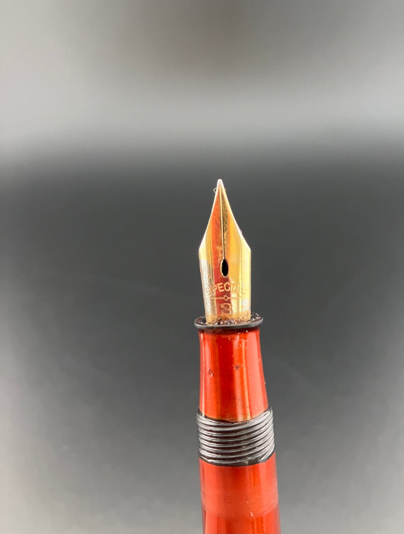 Special Ebonite Eyedropper Fountain Pen Fine Nib Rolled 14k
