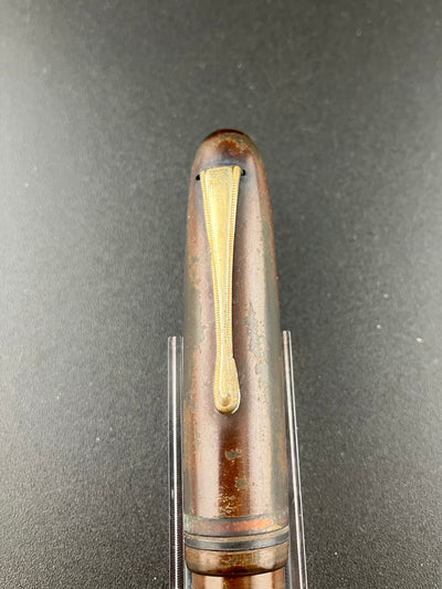 Warranted Ideal GK Ebonite Eyedropper Fountain Pen 14K Gold Fine Flex Nib Parts or Repair