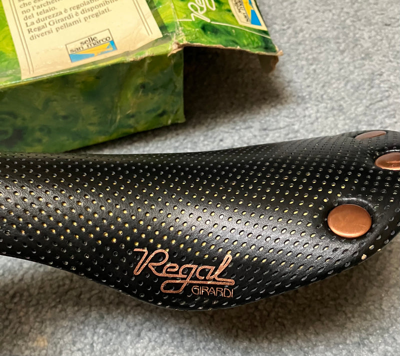 Selle San Marco Regal Girardi Perforated Saddle NOS Black Pierced Calf Skin