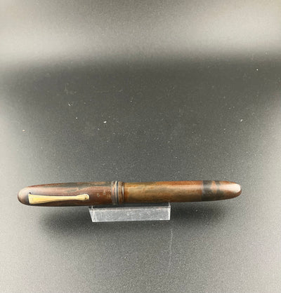 Warranted Ideal GK Ebonite Eyedropper Fountain Pen 14K Gold Fine Flex Nib Parts or Repair