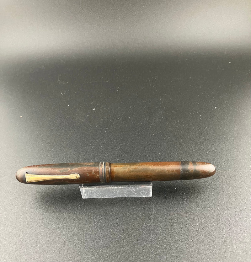 Warranted Ideal GK Ebonite Eyedropper Fountain Pen 14K Gold Fine Flex Nib Parts or Repair