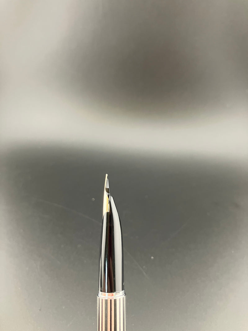 Sailor Custom Stripe Fountain Pen 18K White Gold Fine Nib NOS