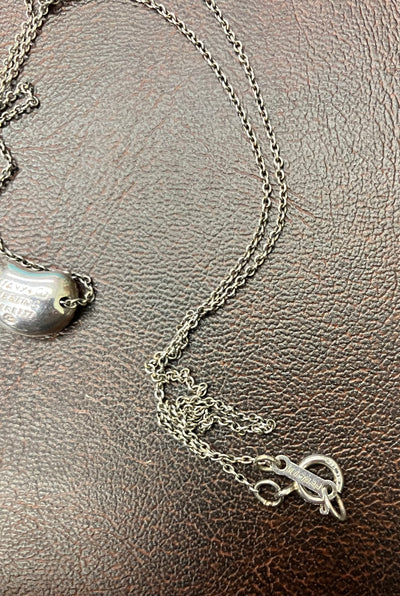 Tiffany Sterling Silver Necklace Peretti Large Bean