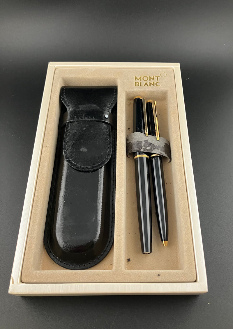 Montblanc 320 Fountain Pen 281 Ballpoint Leather Case Set