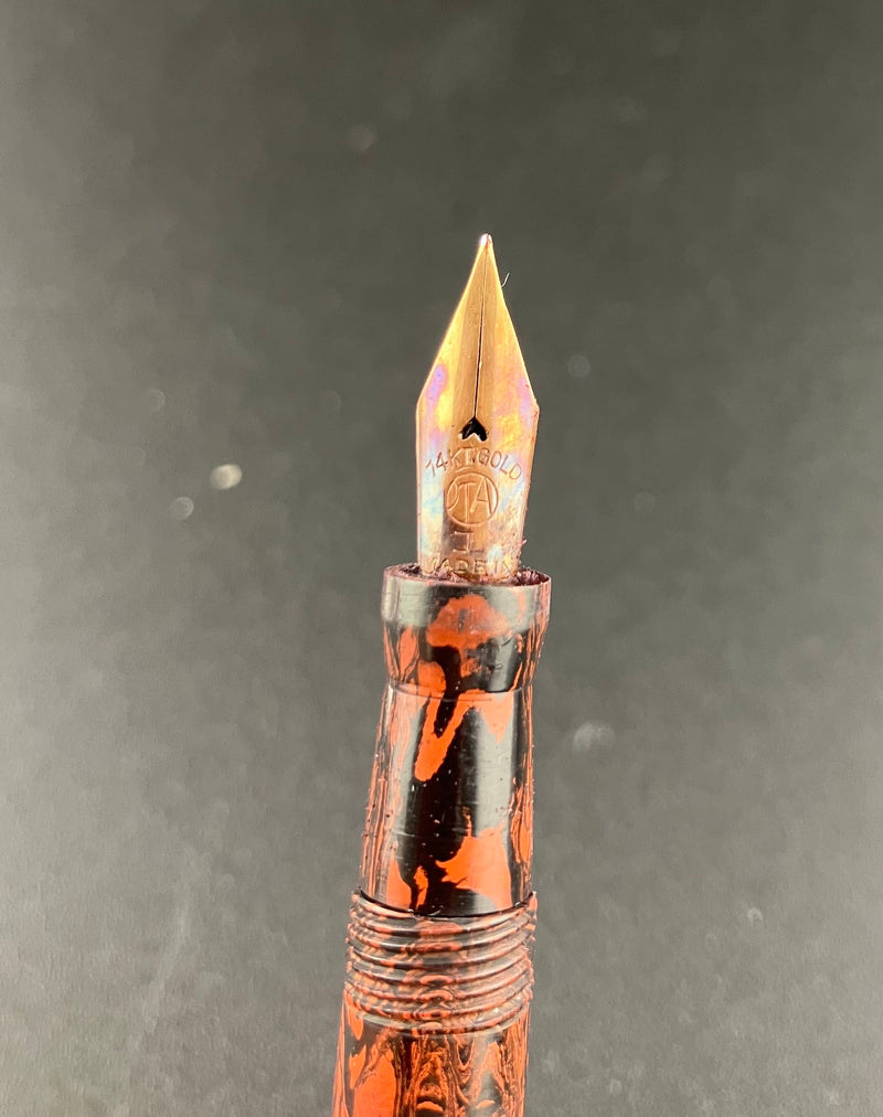 OTA Hard Rubber Japanese Eyedropper Fountain Pen 14K Gold Fine Nib