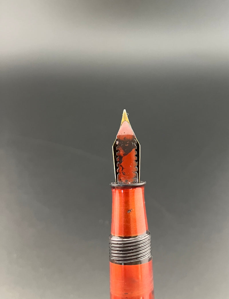 Special Ebonite Eyedropper Fountain Pen Fine Nib Rolled 14k