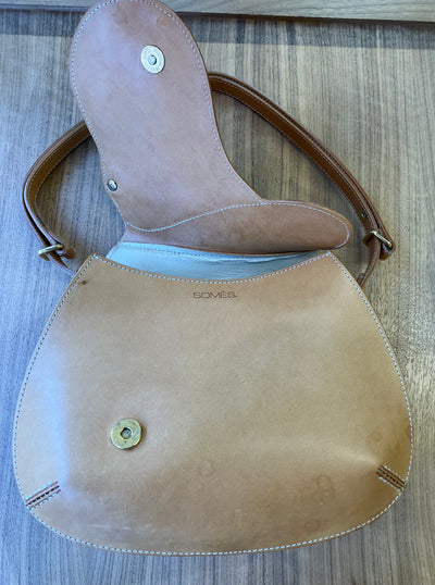Somes Dressage DR-02 Tan Leather Shoulder Saddle Bag