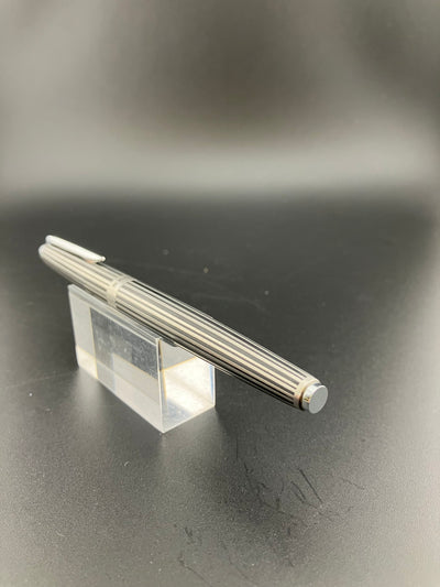 Sailor Custom Stripe Fountain Pen 18K White Gold Fine Nib NOS