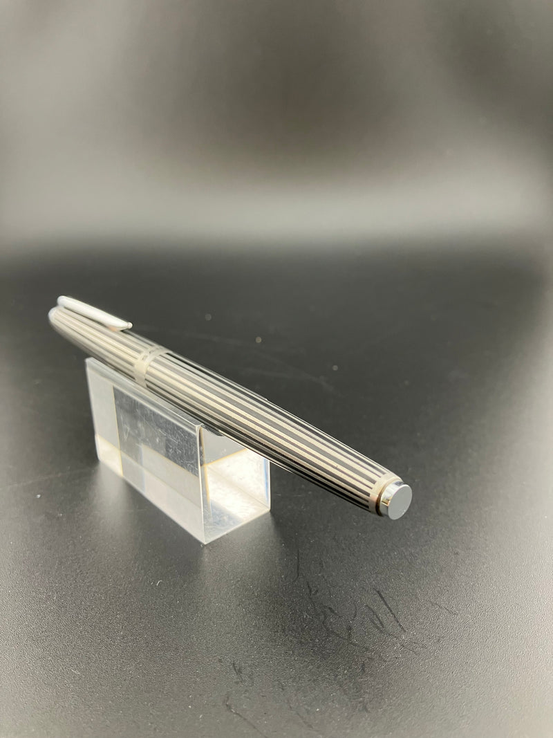 Sailor Custom Stripe Fountain Pen 18K White Gold Fine Nib NOS