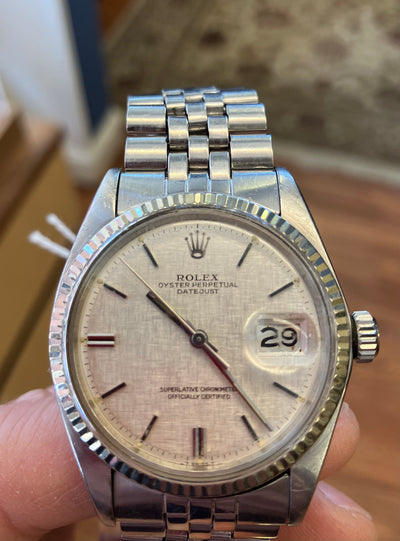 Rolex Datejust Ref. 1601 Silver Mosaic Dial Men's Automatic Watch