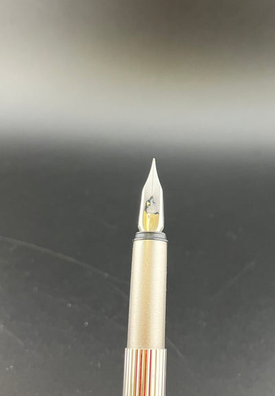 Montblanc Noblesse Fountain Pen 1st Gen 14K Extra Fine EF Nib Silver Pinstripe