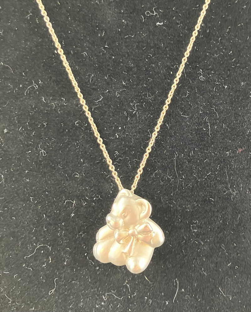 Tiffany Sterling Silver Necklace Teddy Bear