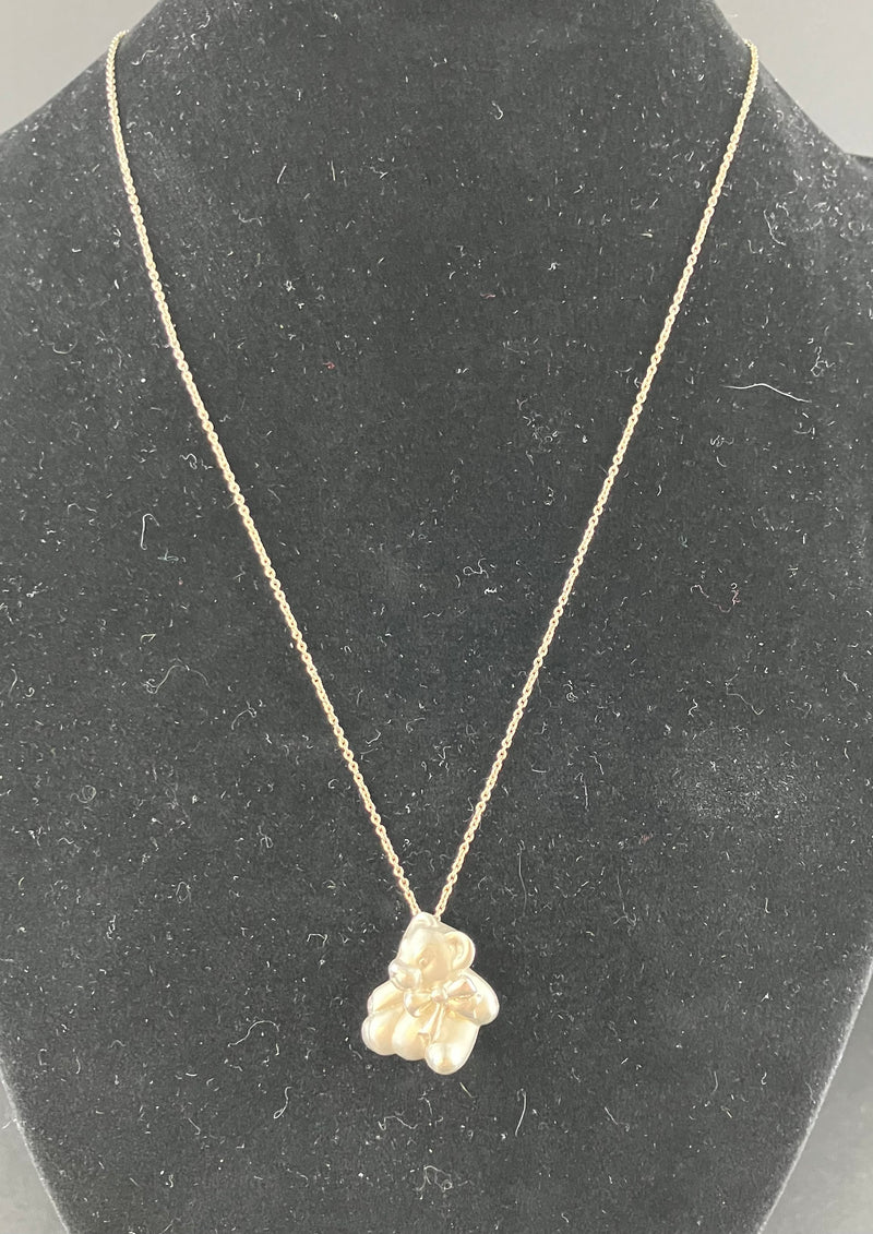 Tiffany Sterling Silver Necklace Teddy Bear