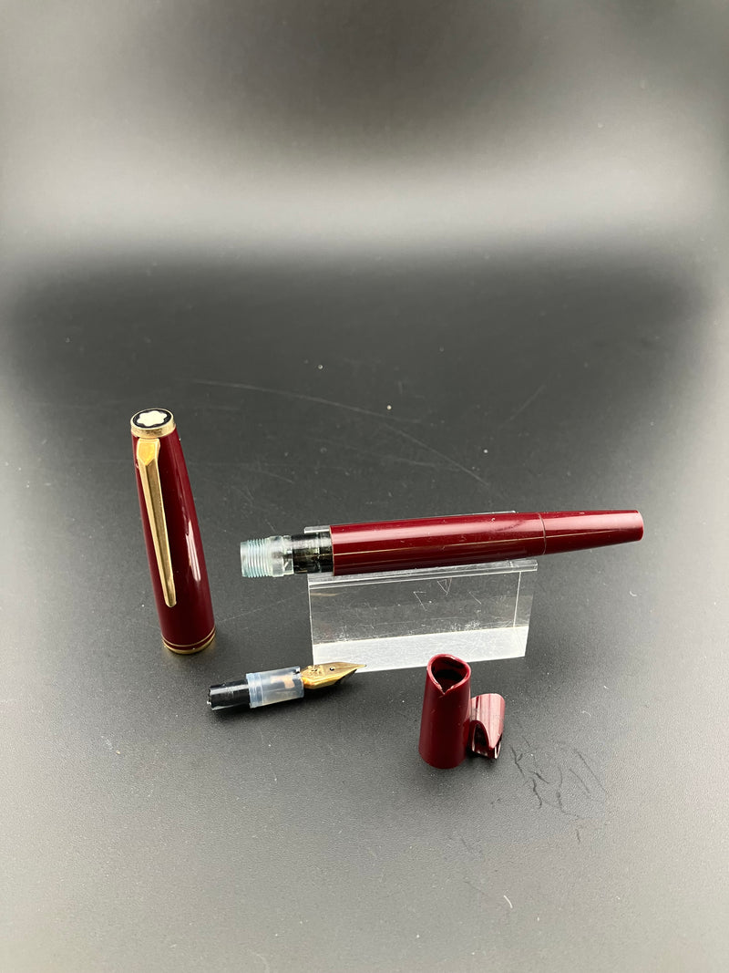 Montblanc No 221/22 Fountain Pen 14K Fine Nib Parts or Repair Burgundy