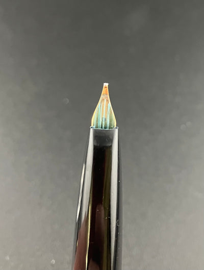 Platinum Black Resin 18K NOS Pocket Fountain Pen 18K Gold Broad Nib
