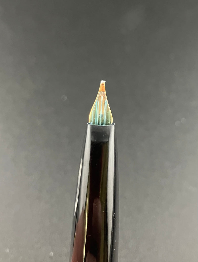 Platinum Black Resin 18K NOS Pocket Fountain Pen 18K Gold Broad Nib
