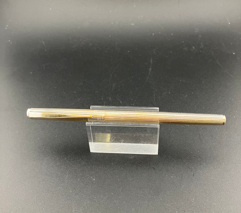 Montblanc Noblesse Fountain Pen 14K Gold Fine Nib 1st Gen Silver Pinstripe